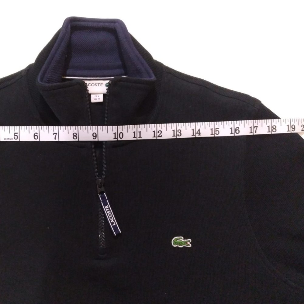 Lacoste Men's Collard Navy Blue Sweatshirt- Size Medium, Good Condition